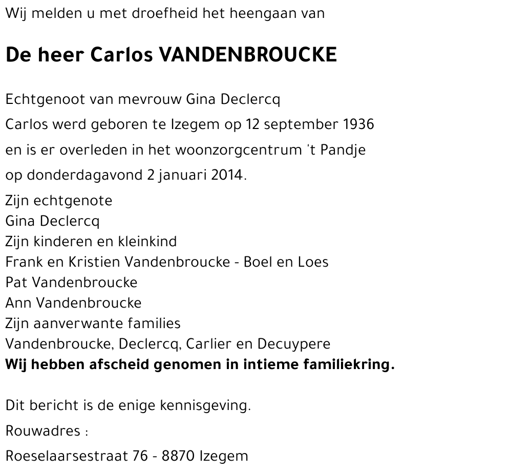 Carlos VANDENBROUCKE