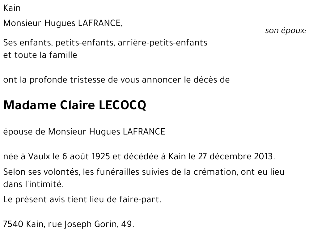 Claire LECOCQ