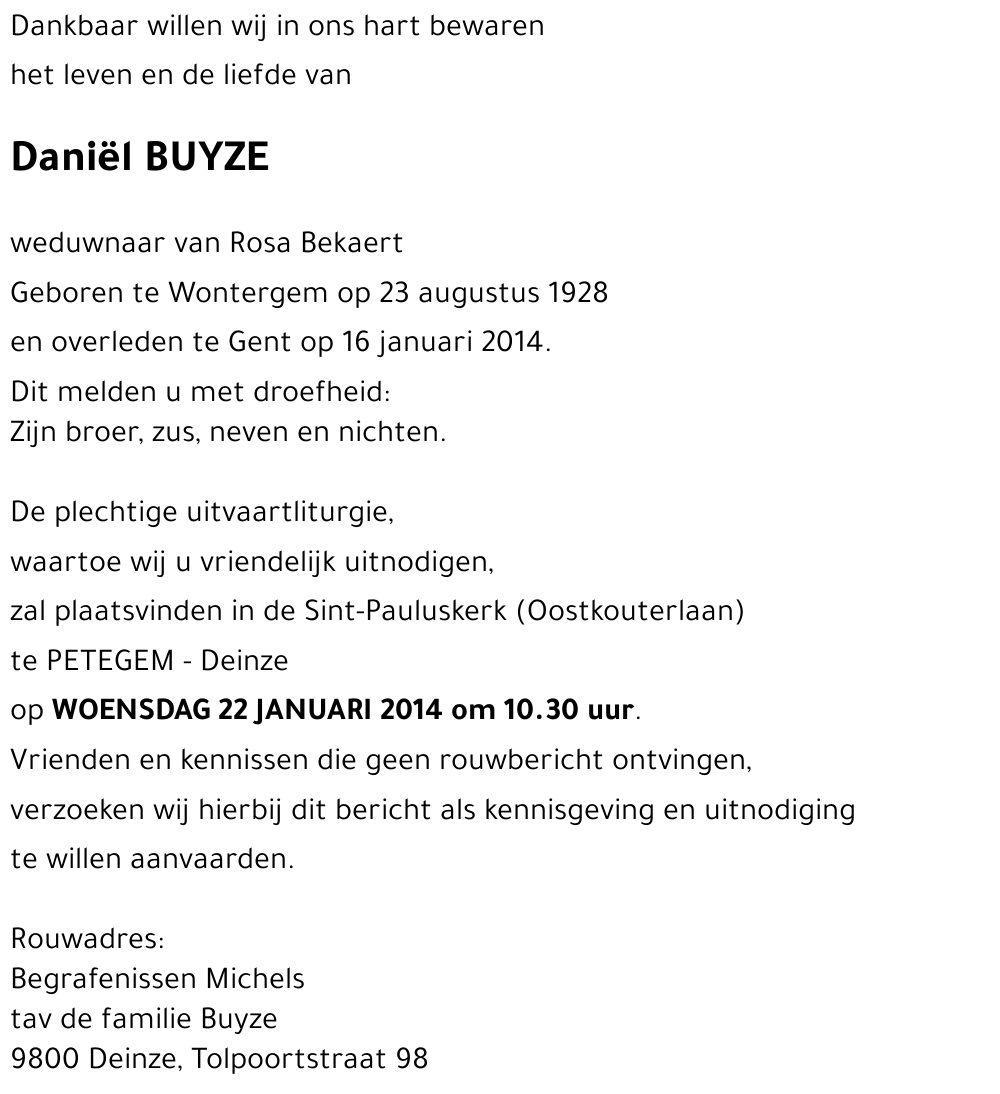 Daniël BUYZE