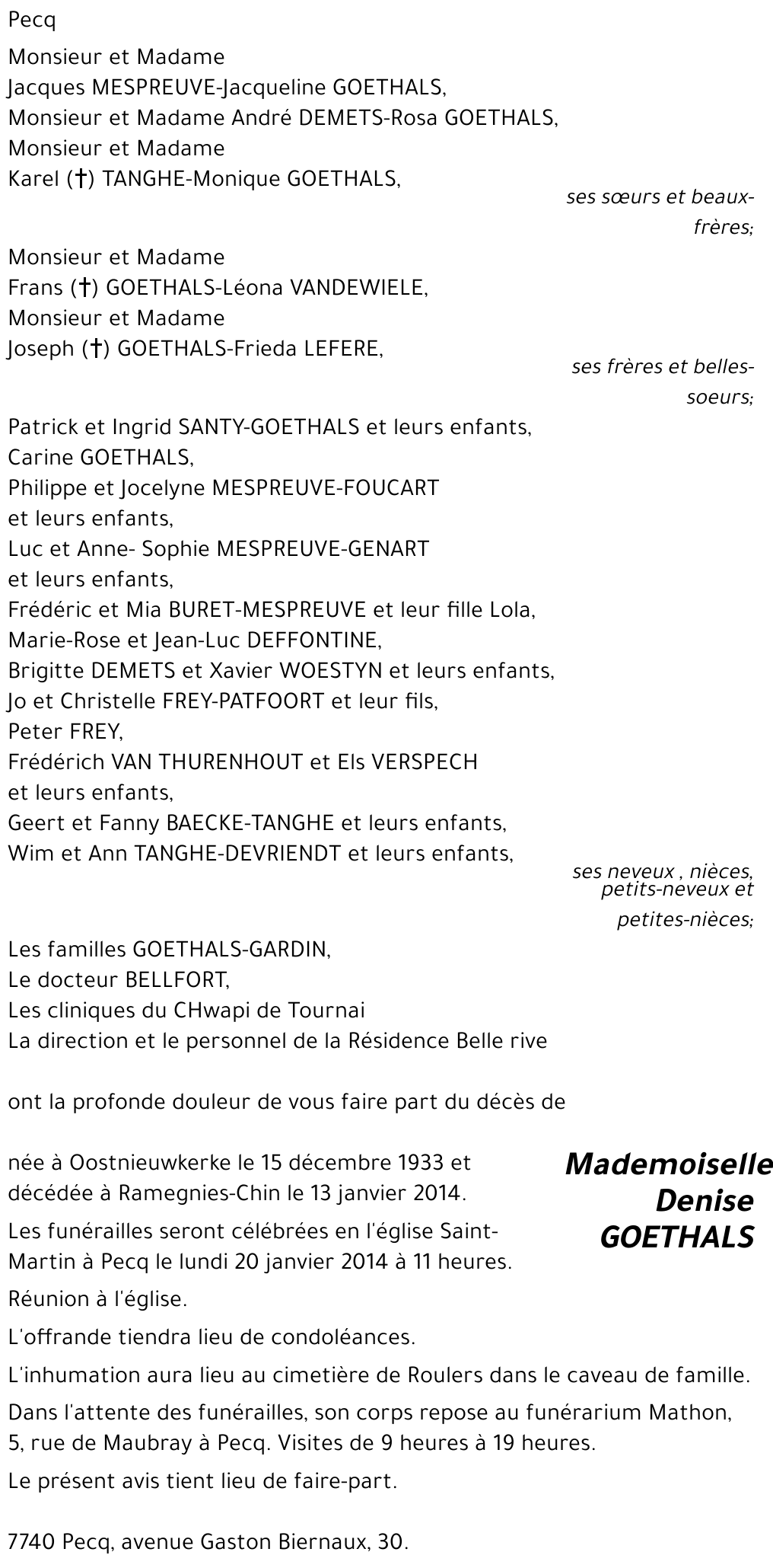 Denise GOETHALS