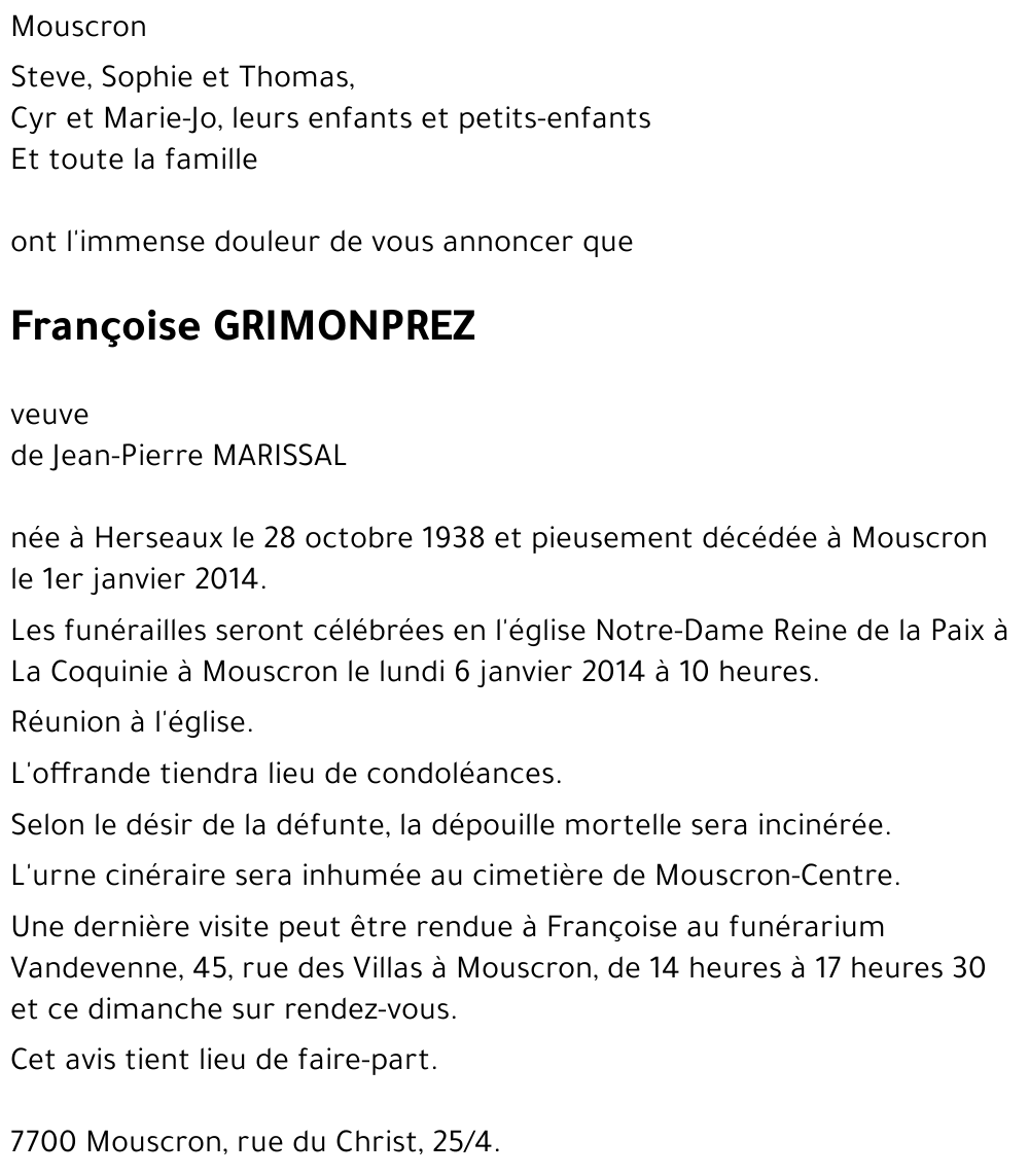 Françoise GRIMONPREZ