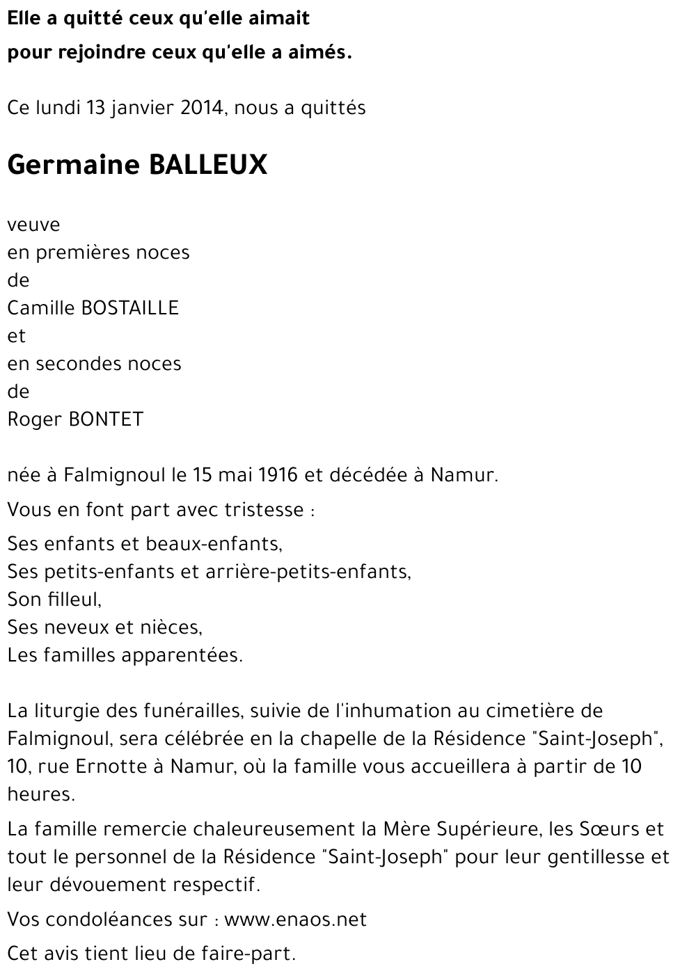 Germaine BALLEUX