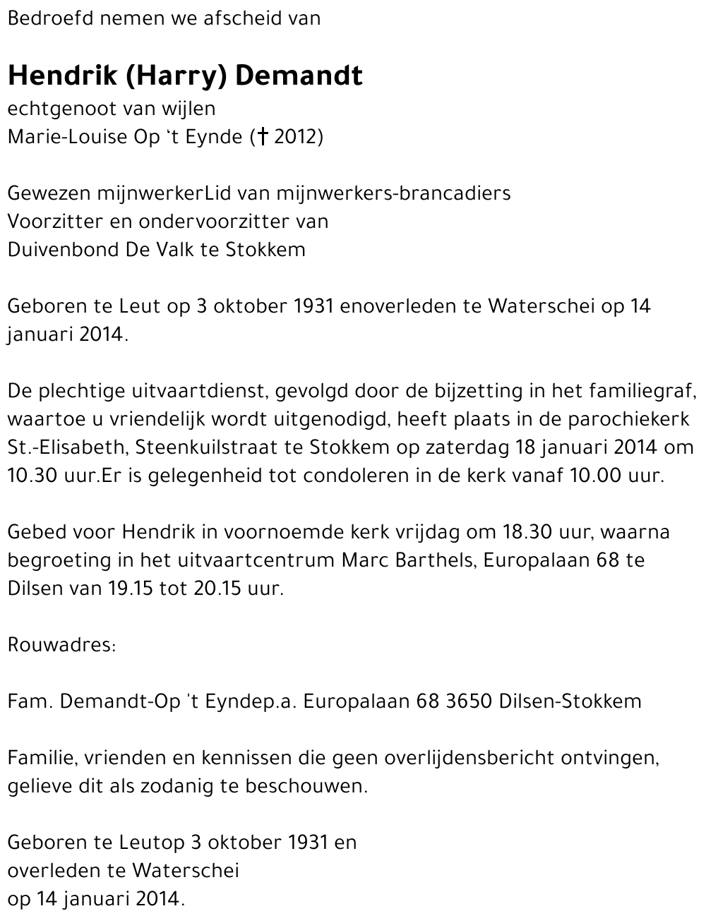 Hendrik (Harry) Demandt