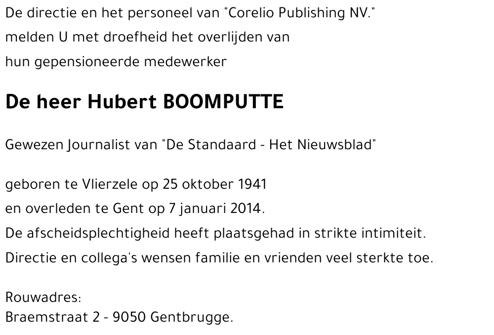 Hubert BOOMPUTTE