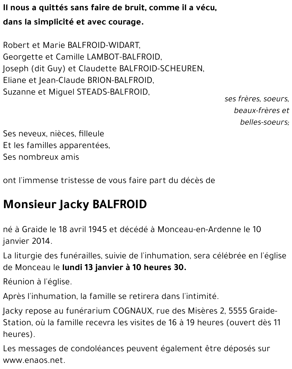 Jacky BALFROID