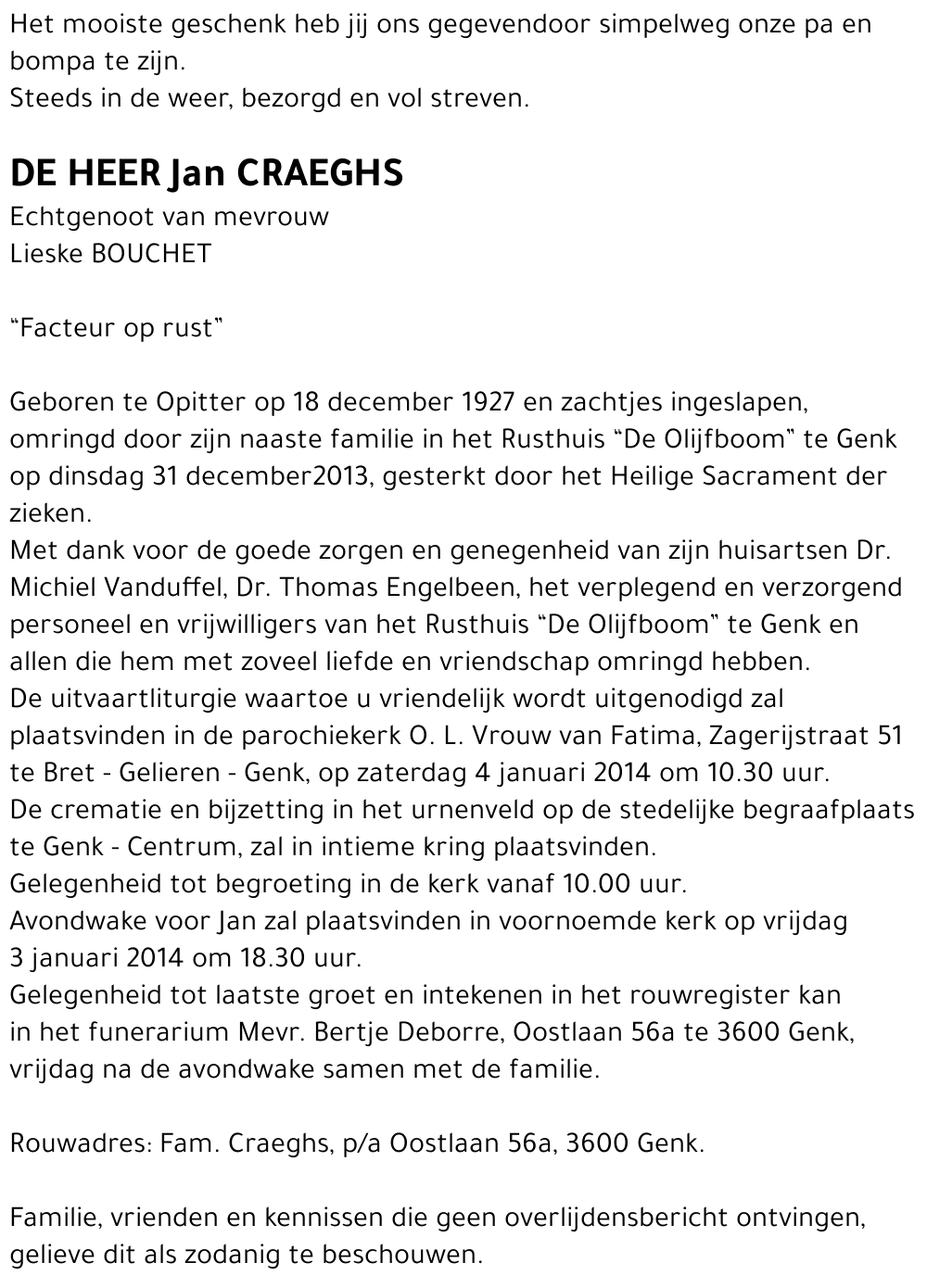 Jan CRAEGHS