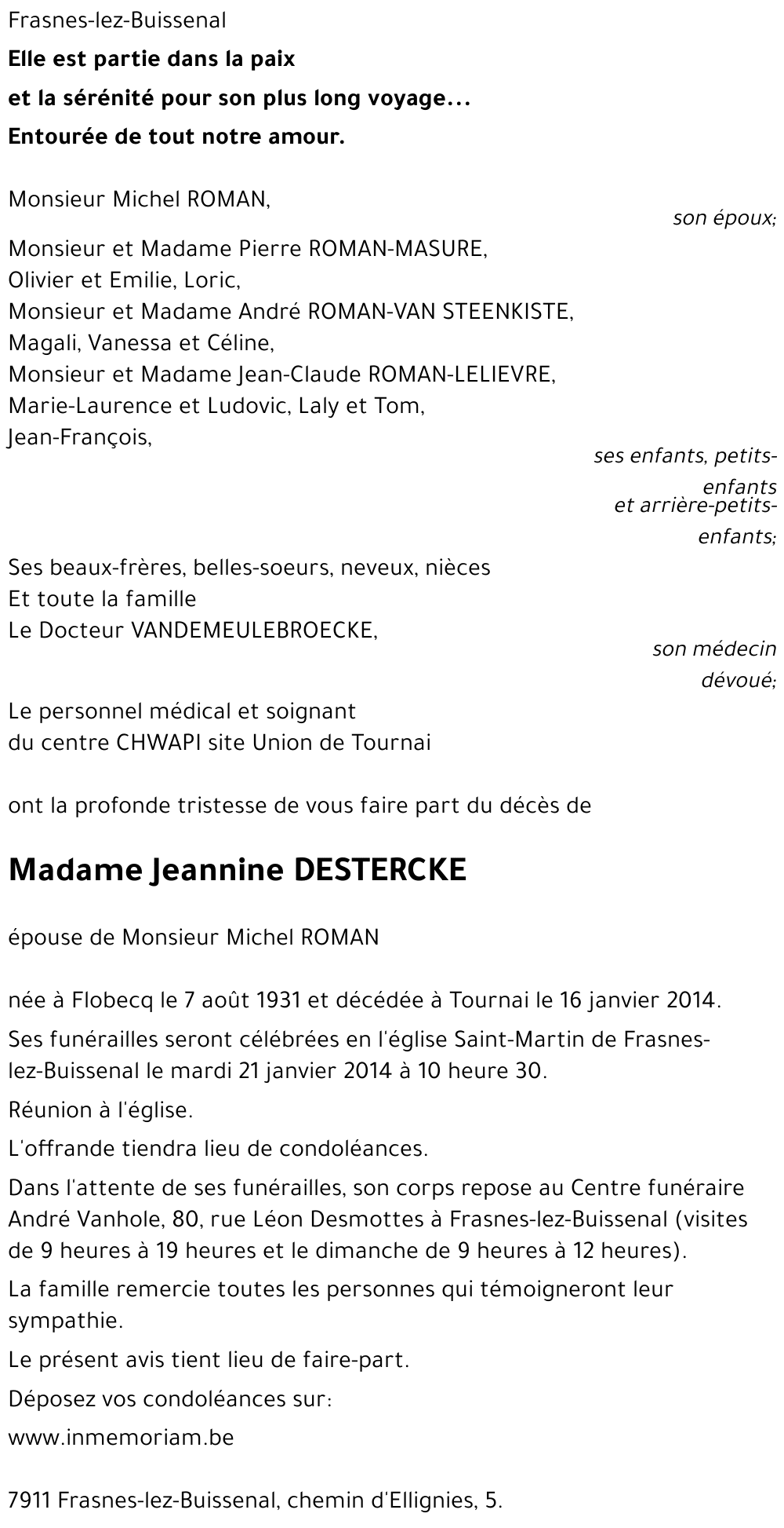Jeannine DESTERCKE