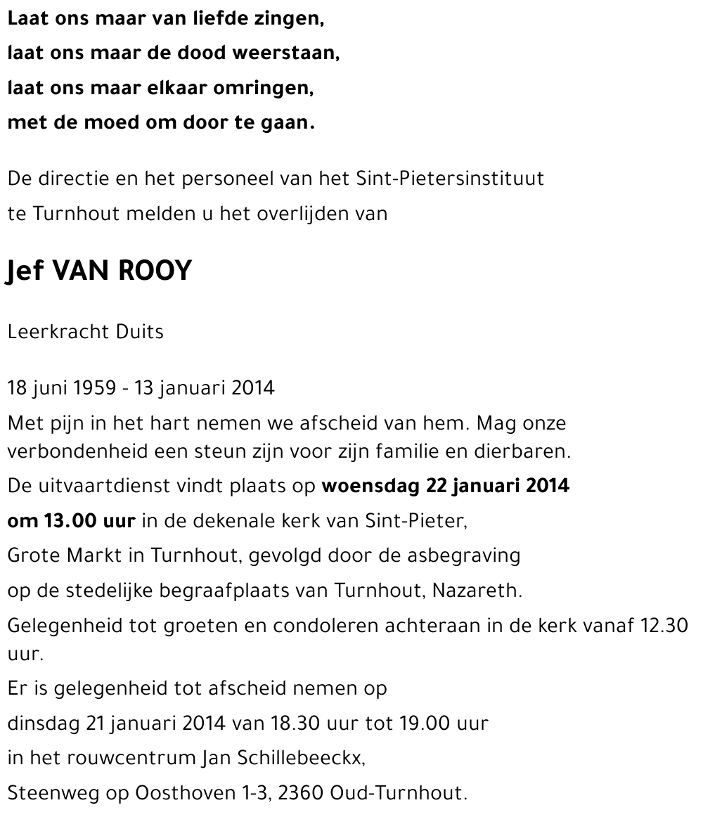 Jef VAN ROOY