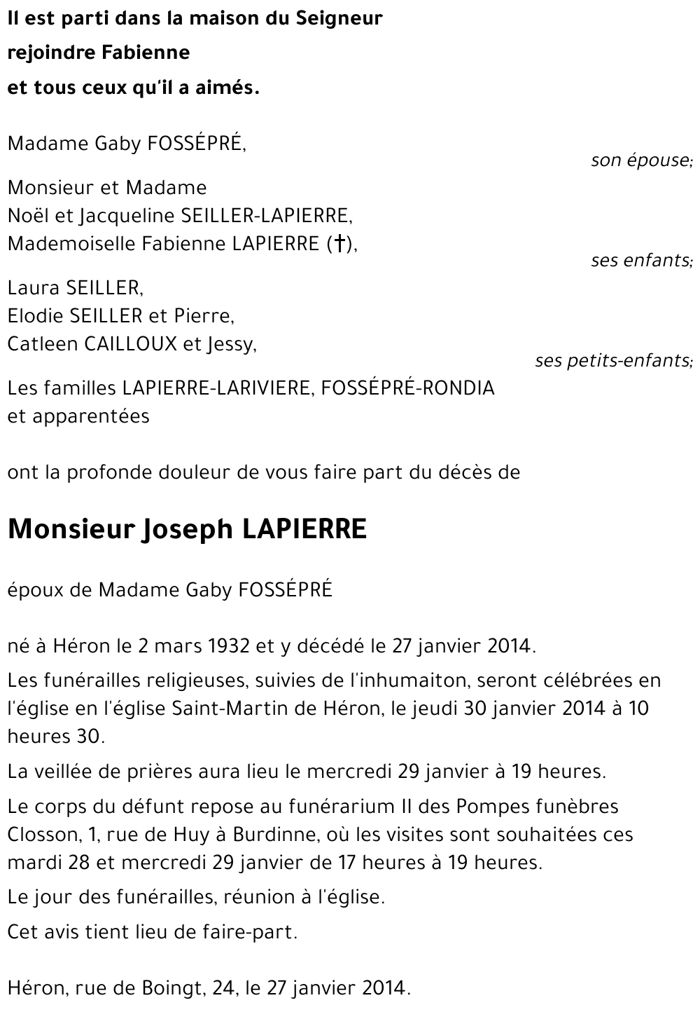 Joseph LAPIERRE