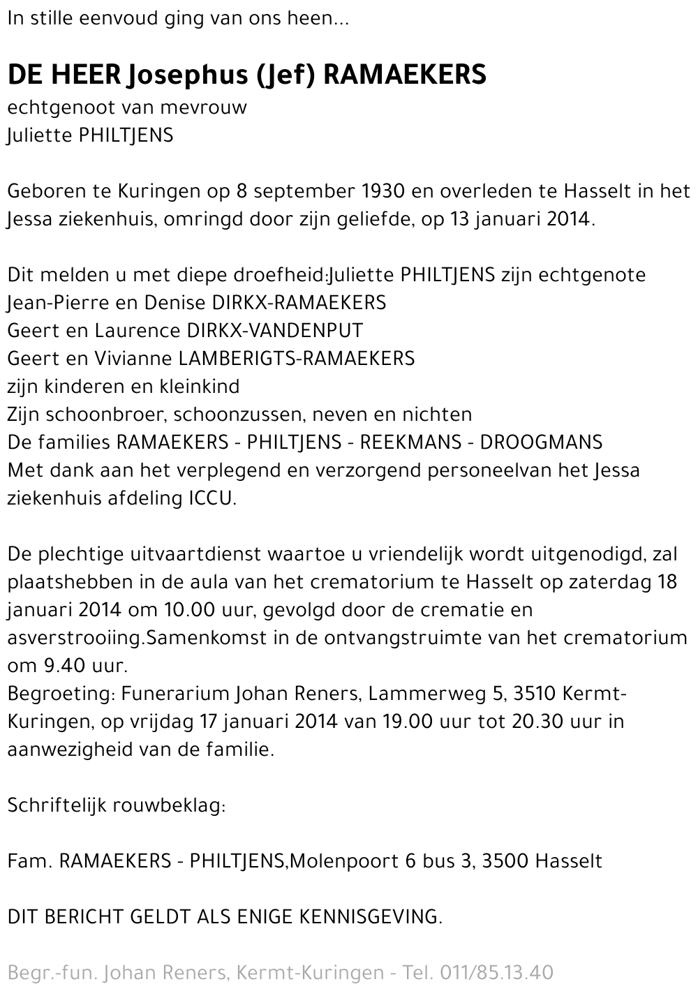 Josephus (Jef) Ramaekers