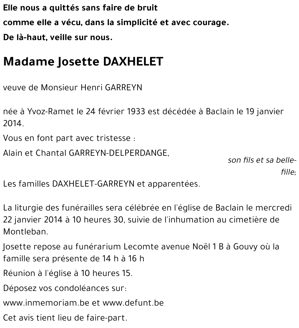 Josette Daxhelet