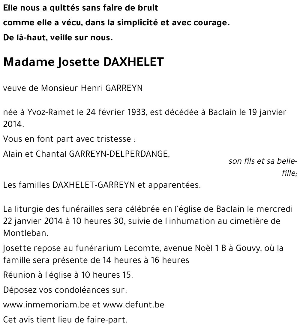 Josette Daxhelet