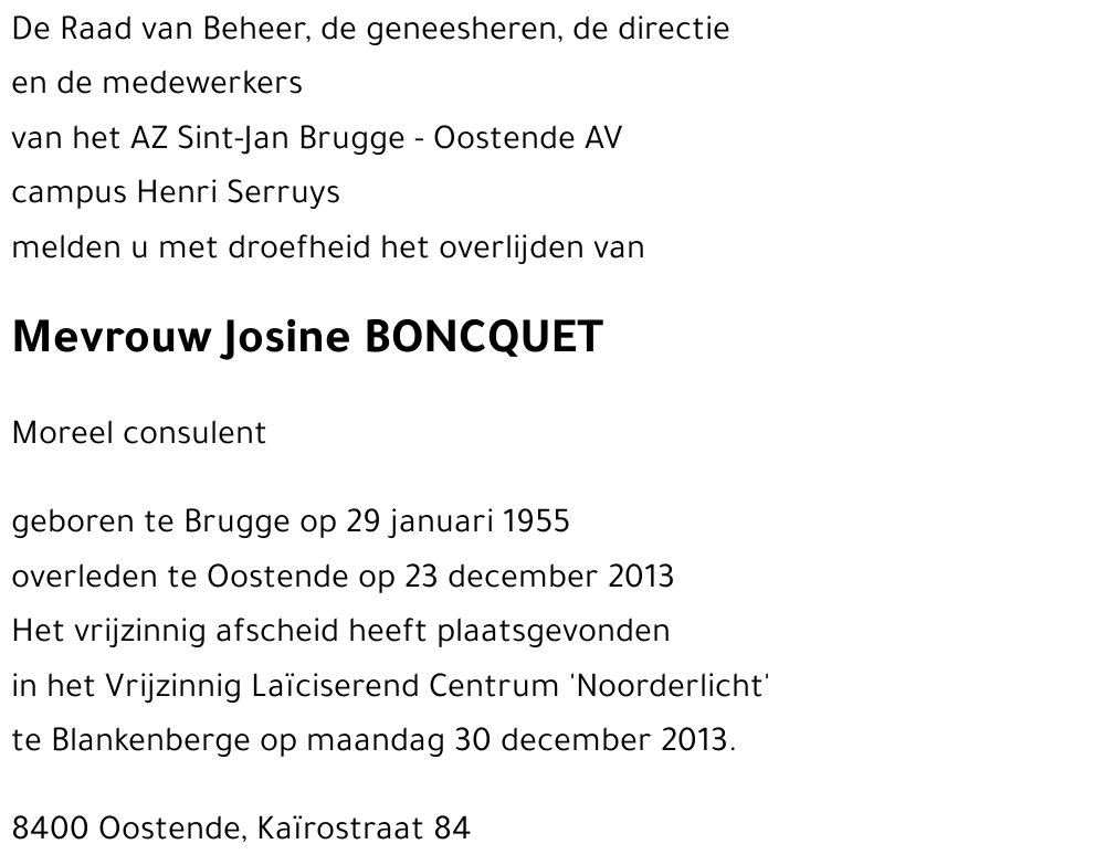 Josine BONCQUET