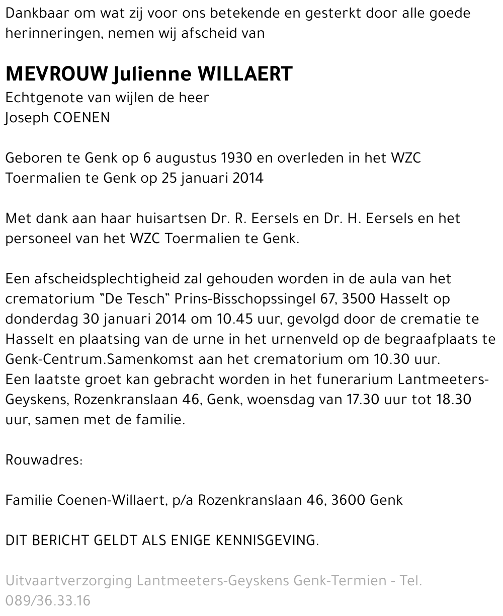 Julienne WILLAERT