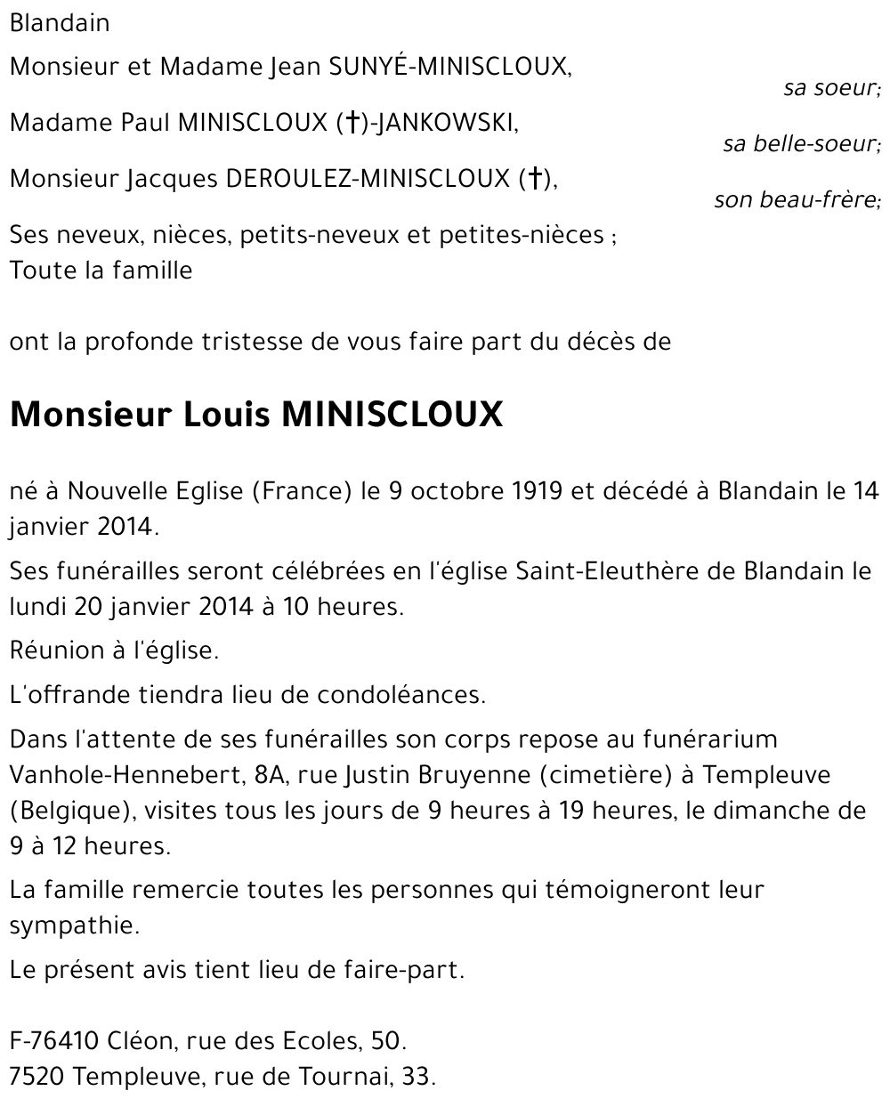 Louis MINISCLOUX