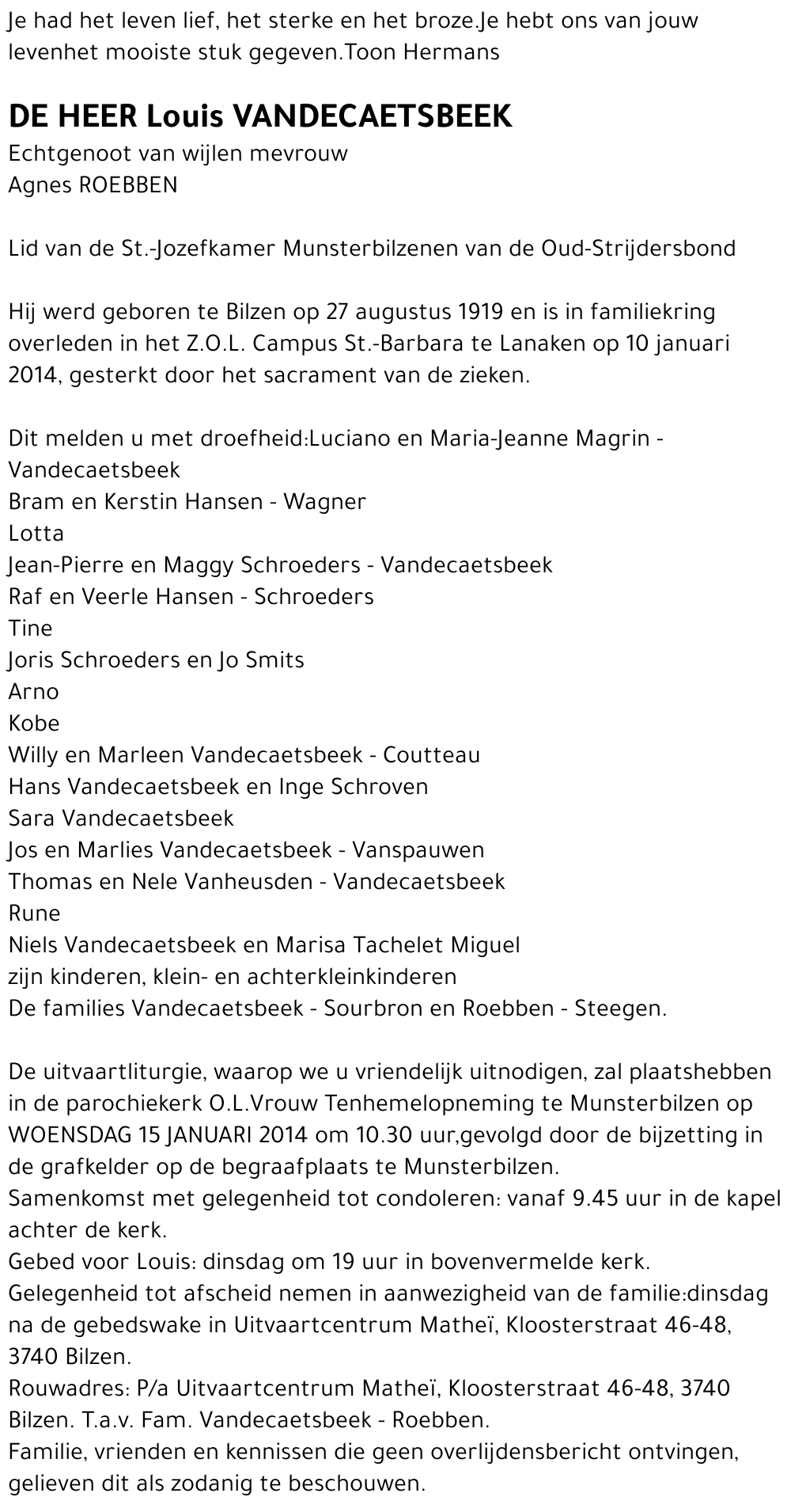 Louis VANDECAETSBEEK