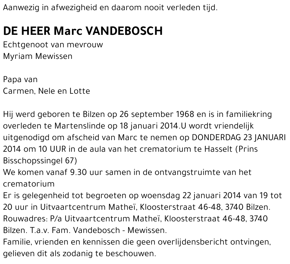 Marc VANDEBOSCH