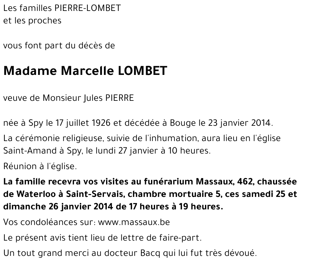 Marcelle LOMBET