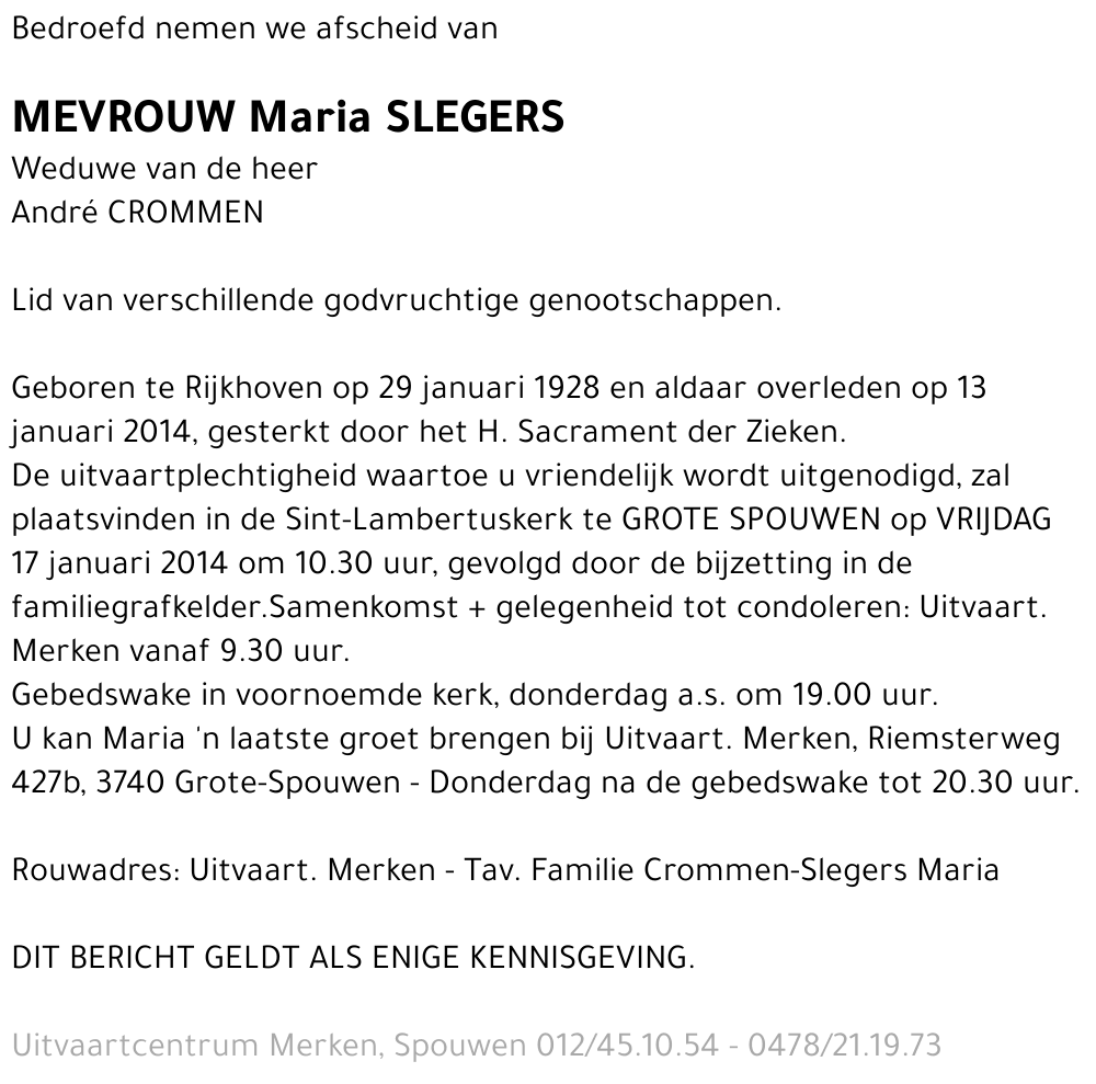 Maria SLEGERS