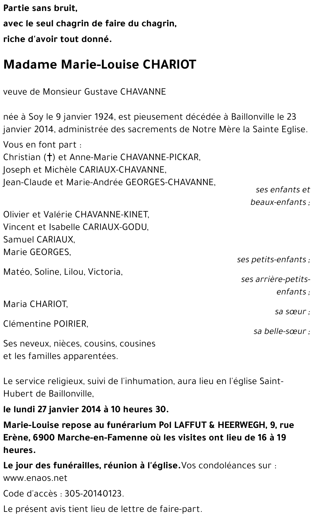 Marie-Louise CHARIOT