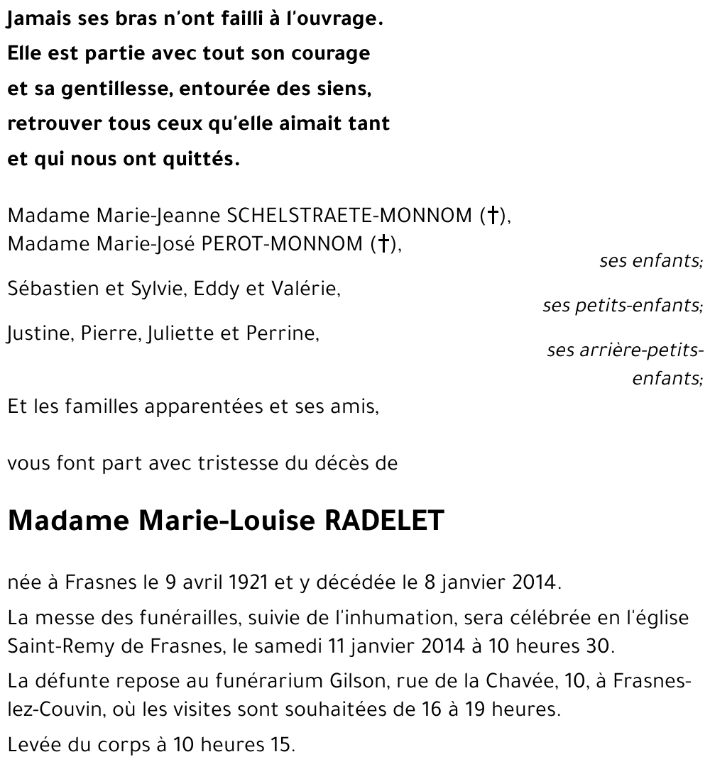 Marie-Louise RADELET
