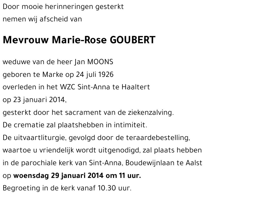 Marie-Rose GOUBERT