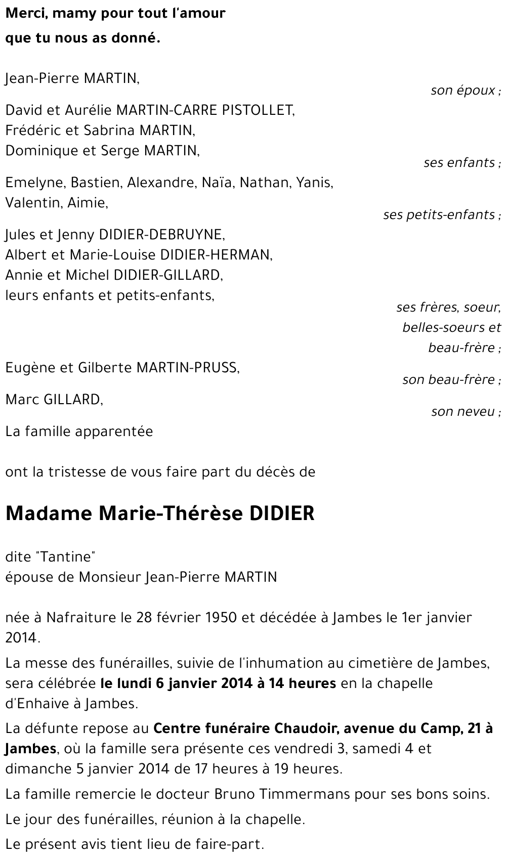Marie-Thérèse DIDIER