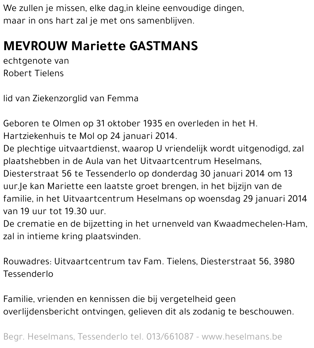Mariette Gastmans