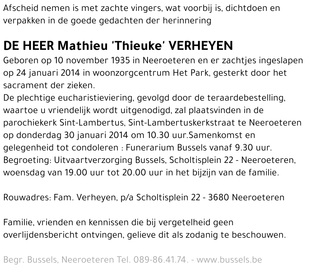 Mathieu 'Thieuke' VERHEYEN