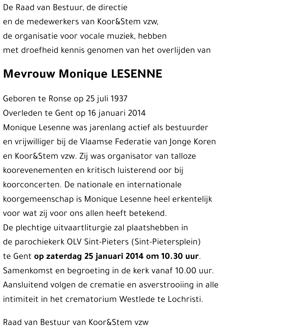 Monique LESENNE