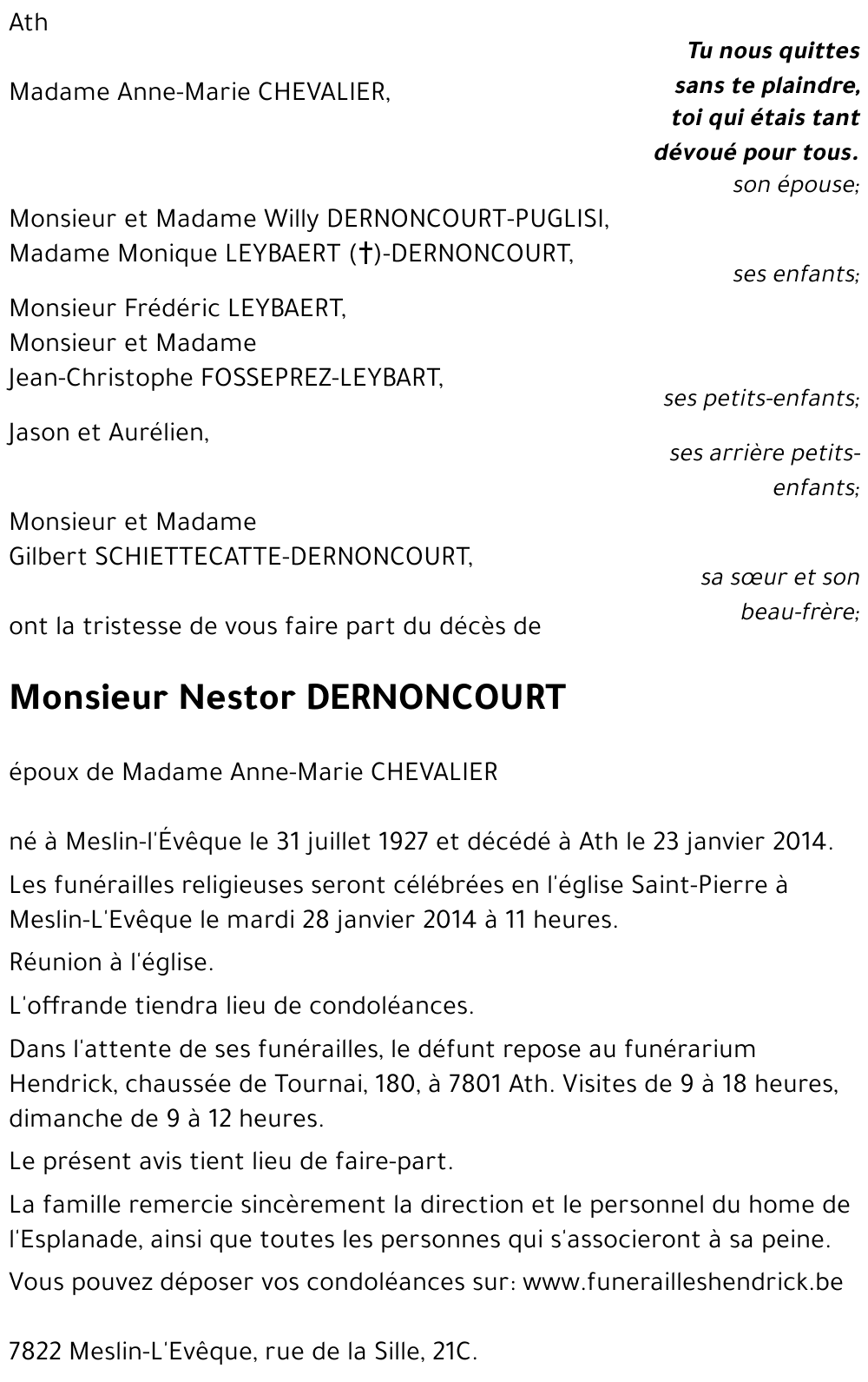 Nestor DERNONCOURT