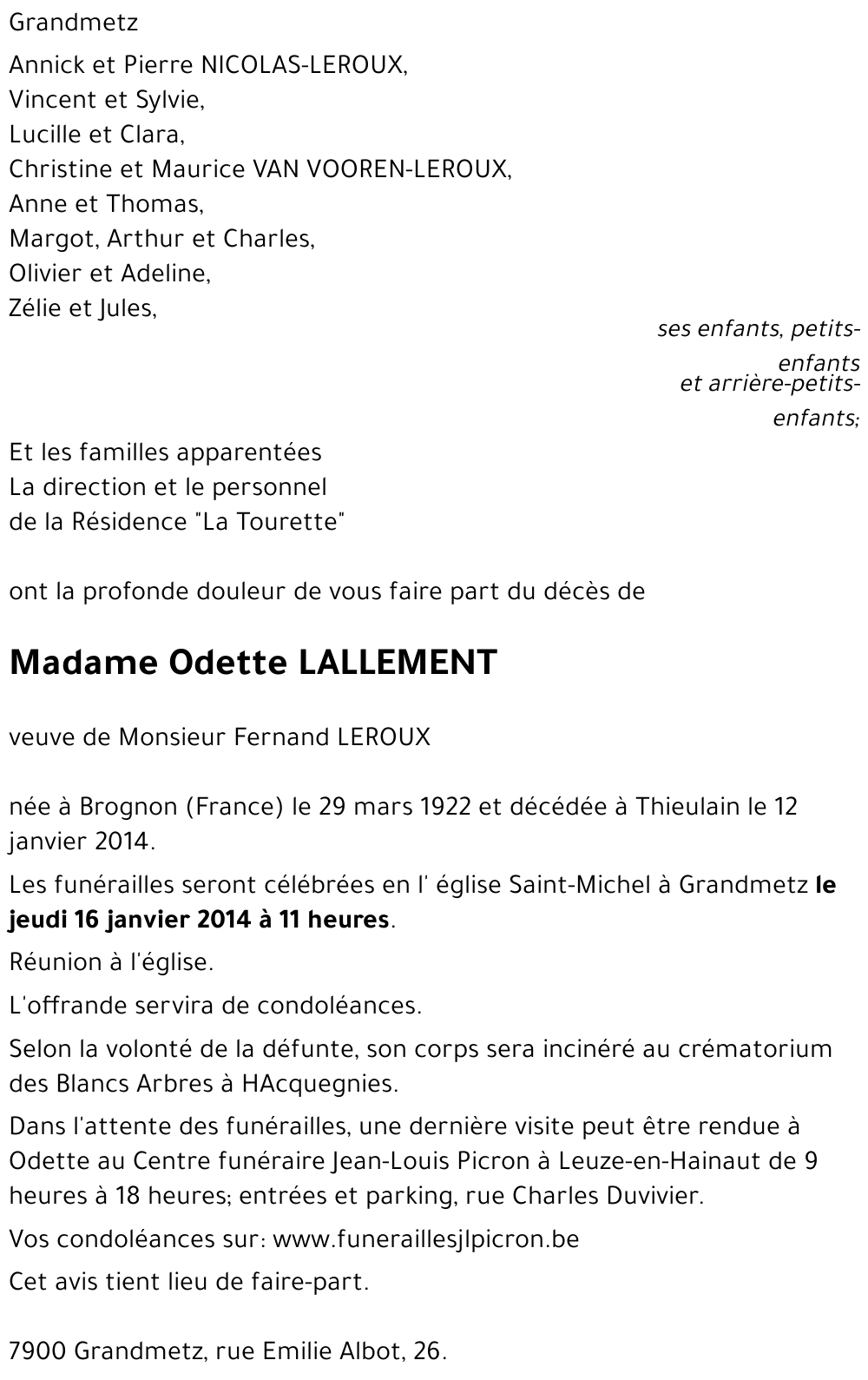 Odette LALLEMENT