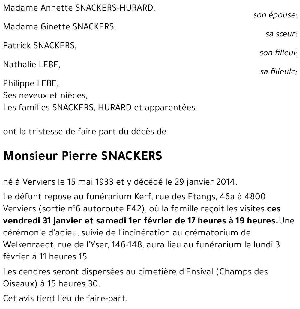 Pierre SNACKERS