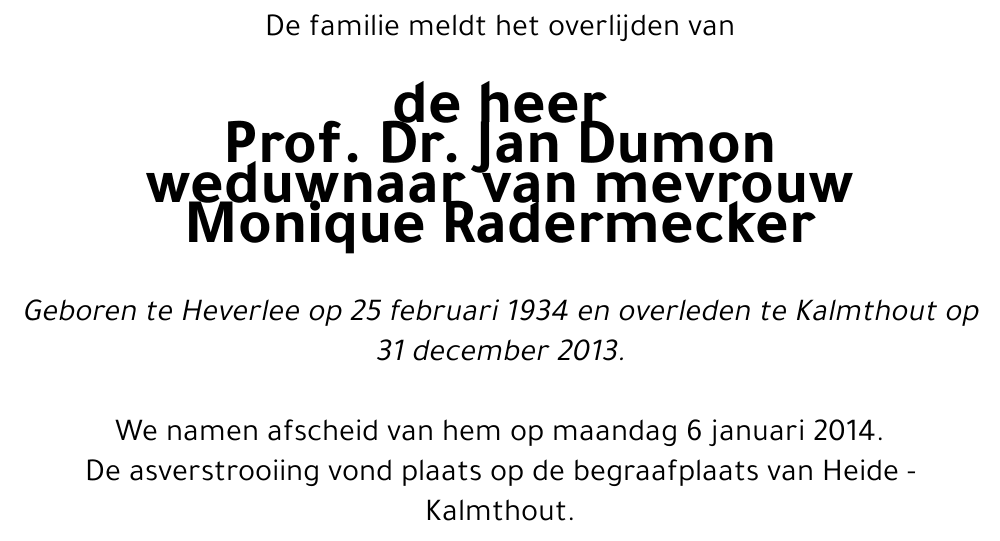 Prof. Dr. Jan Dumon