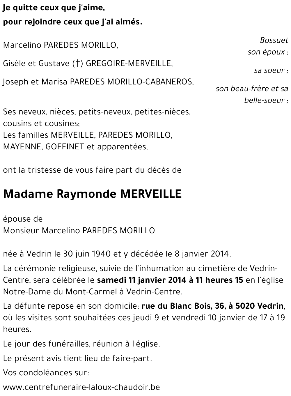 Raymonde MERVEILLE