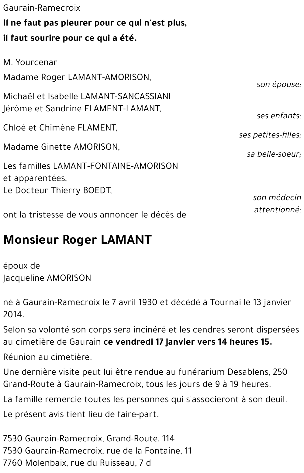 Roger LAMANT