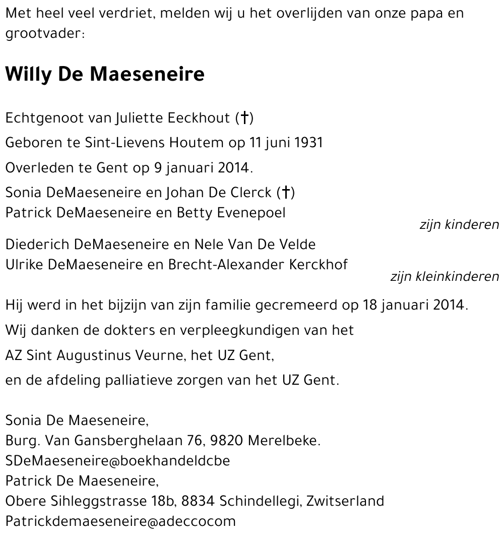 Willy De Maeseneire