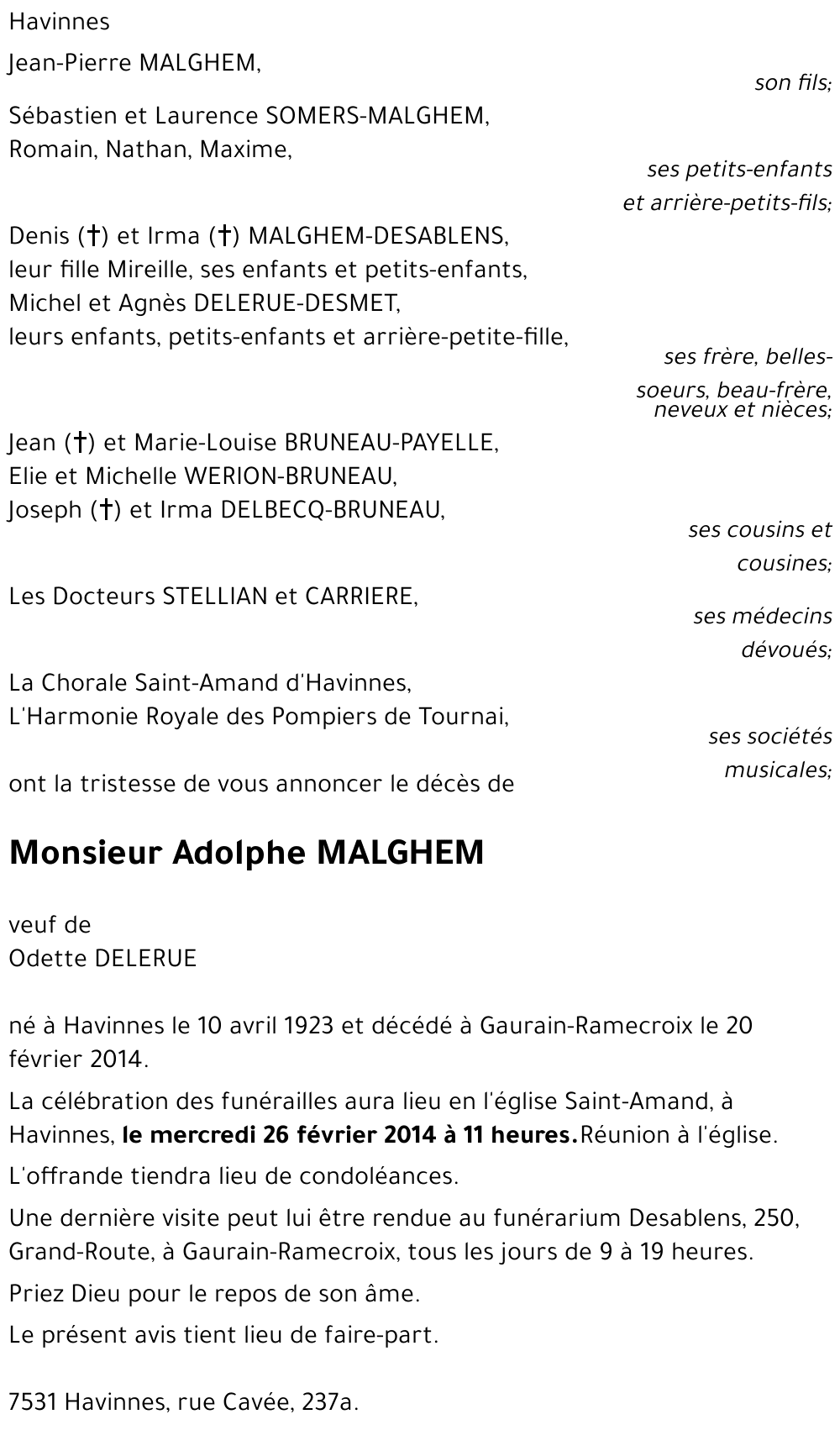 Adolphe MALGHEM