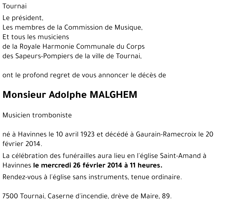 Adolphe MALGHEM