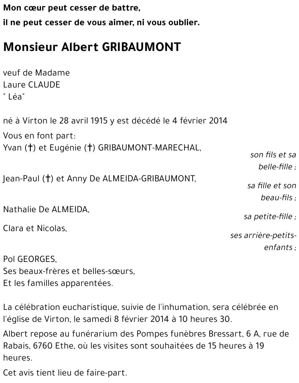 Albert GRIBAUMONT