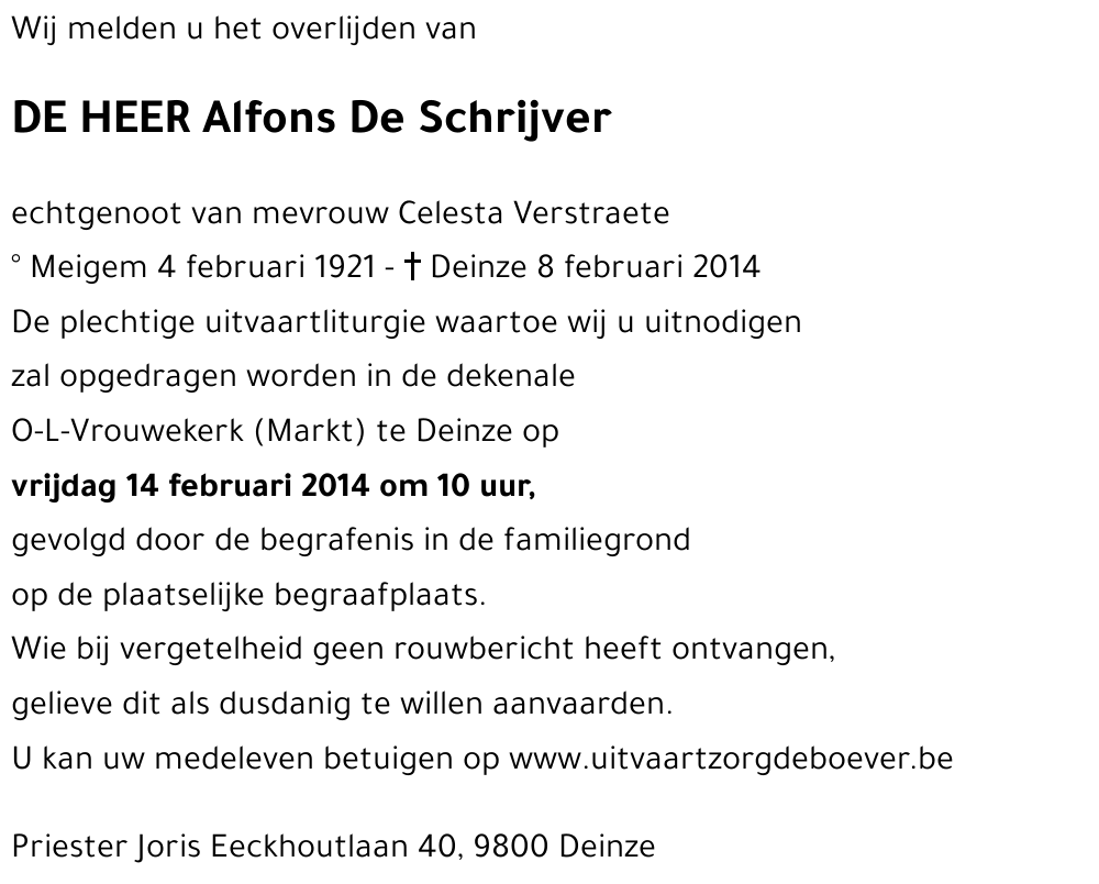 Alfons De Schrijver