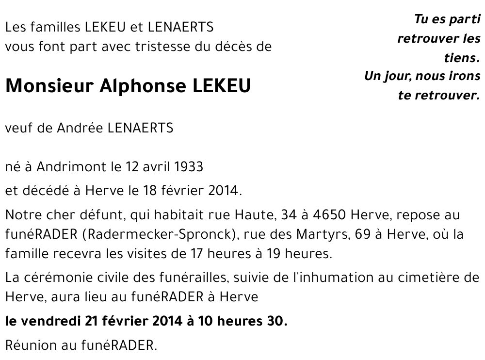 Alphonse LEKEU