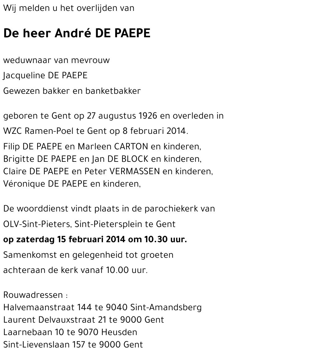 André DE PAEPE