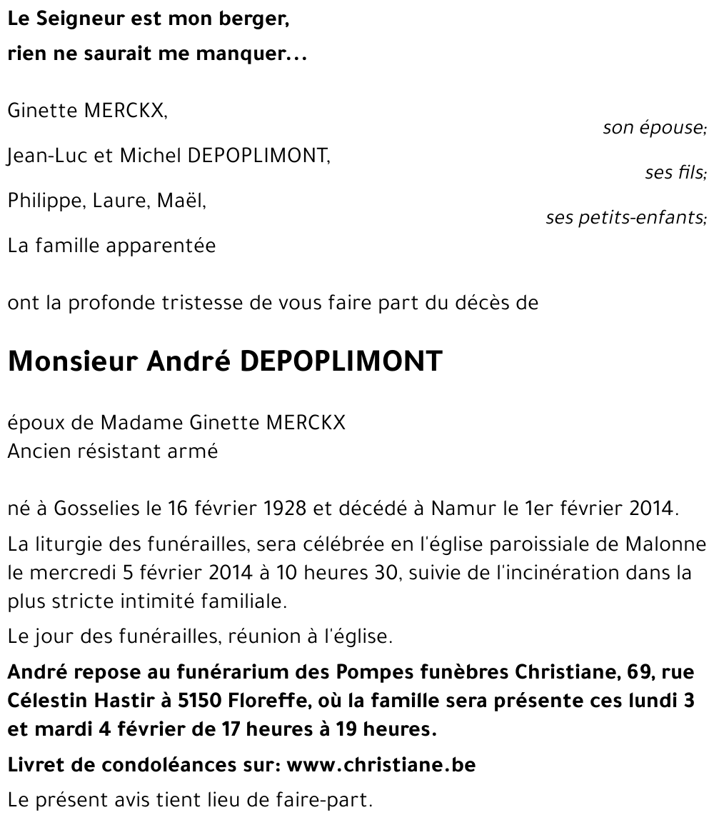 André DEPOPLIMONT