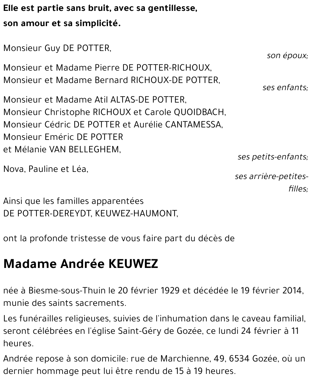 Andrée KEUWEZ