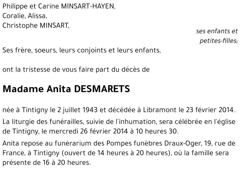Anita DESMARETS