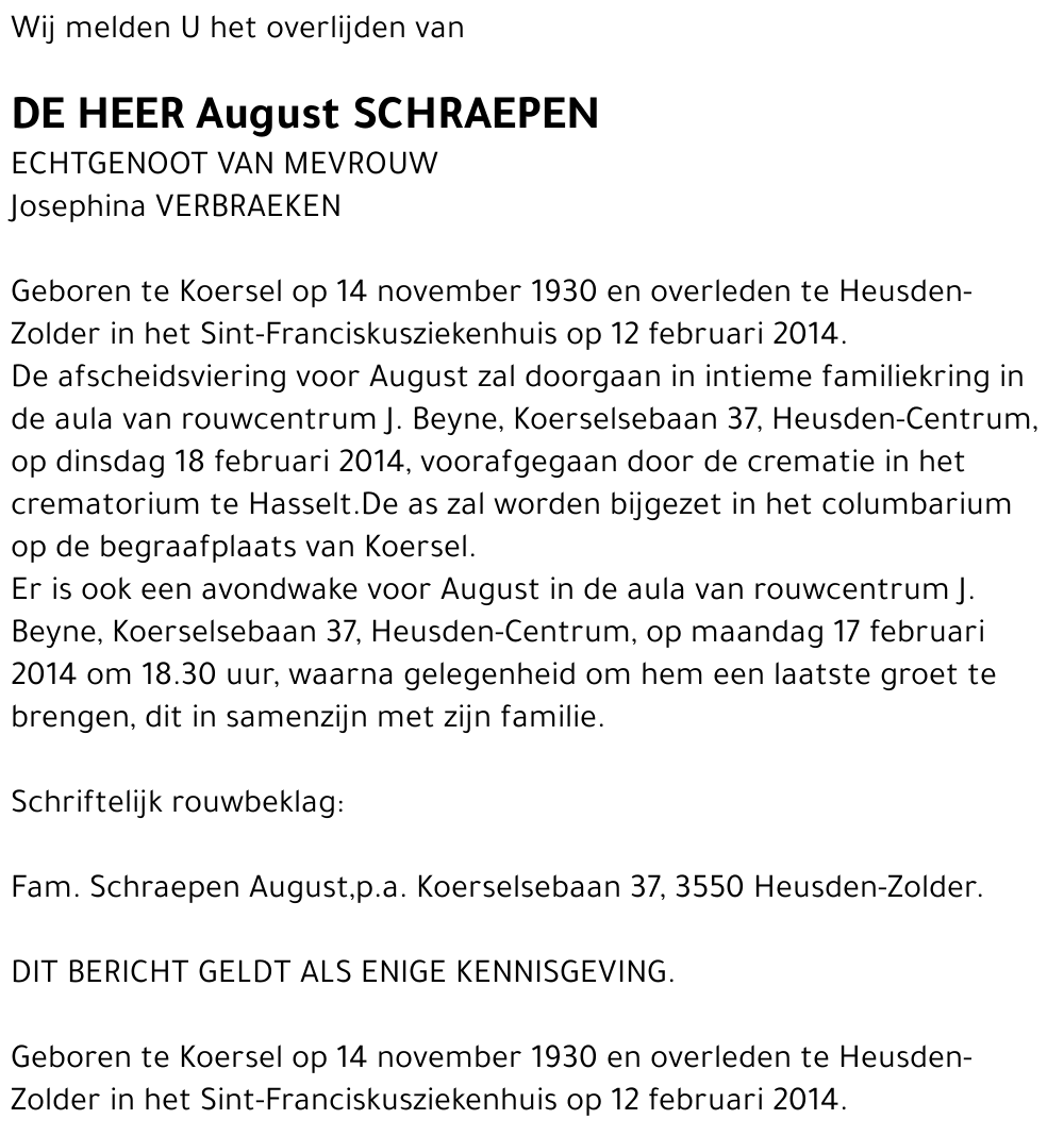 August Schraepen