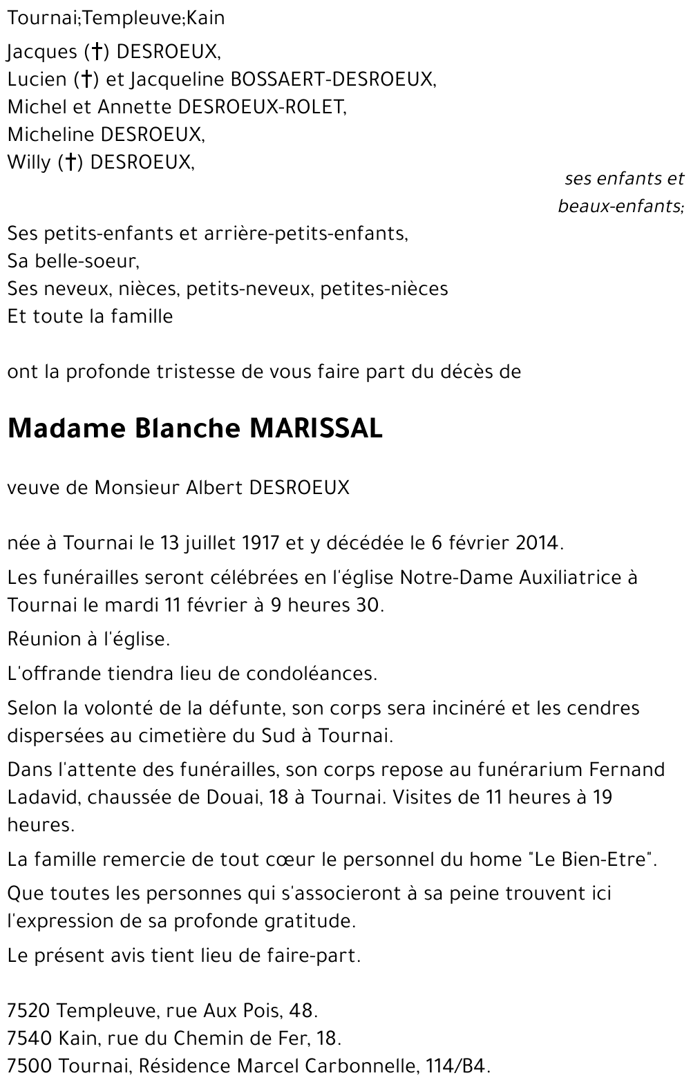 Blanche MARISSAL