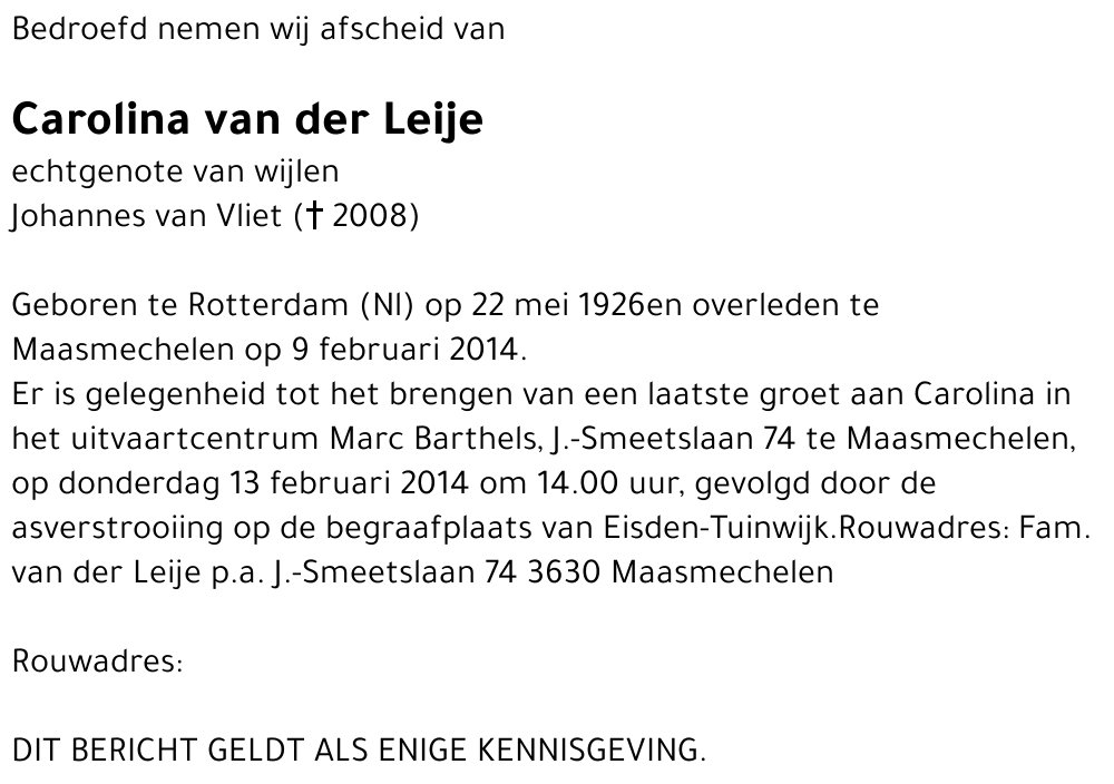 Carolina van der Leije