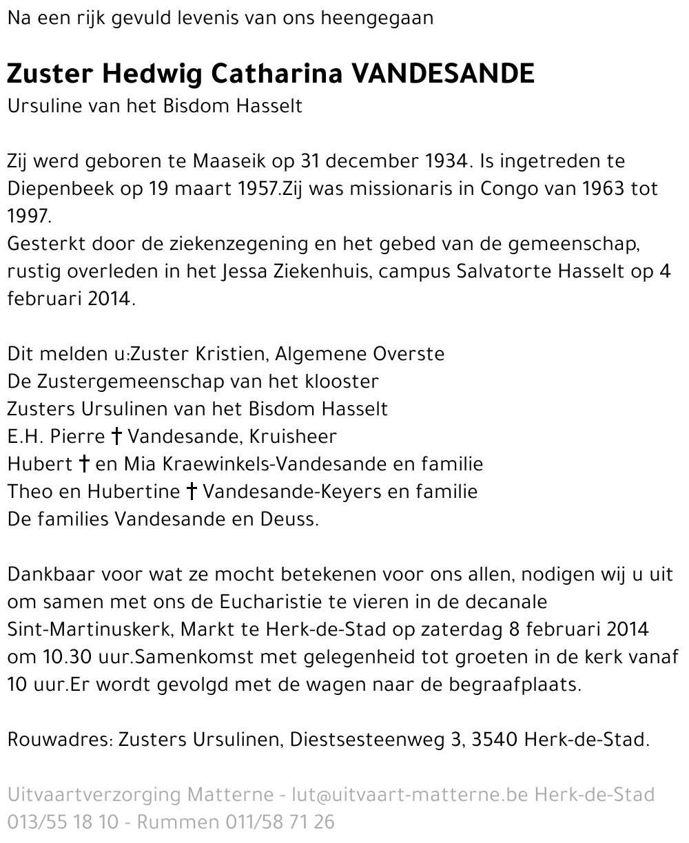 Catharina VANDESANDE